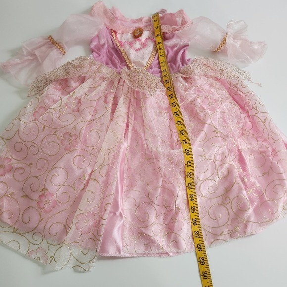 Disney Princess Aurora Sleeping Beauty Pink Gold Costume Dress Girls Toddler - Picture 2 of 8